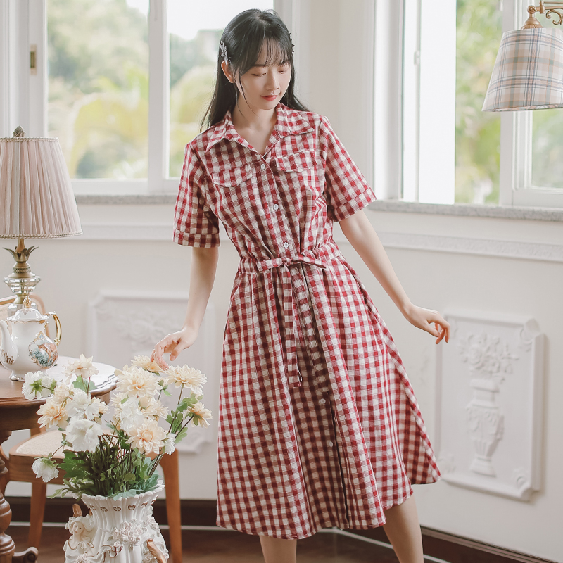 Real art RETRO Plaid Dress