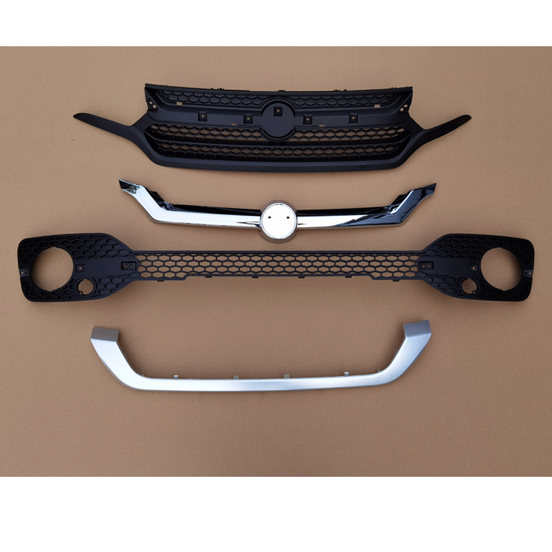 适配鸿日S1御虎电动车配件前保险杠上下中网电镀格珊护板装饰亮条