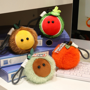 桃你欢心毛绒水果捏捏玩偶女柿子高级感包包挂件情侣书包小钥匙链