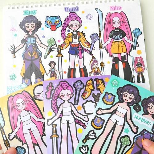 kpop猎魔女团人物换装贴纸