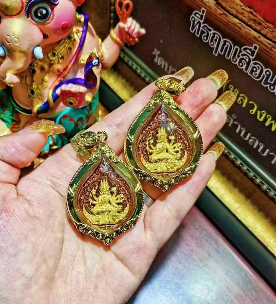 泰国佛牌正品 般若菩提叶四面佛龙婆苏拉萨 蝉南 阿赞刁 项链吊坠