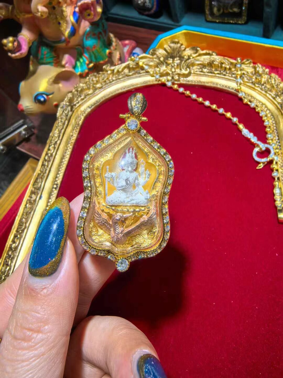 泰国佛牌正品 龙婆禅南骑凤四面弗项链吊坠饰品 2560年