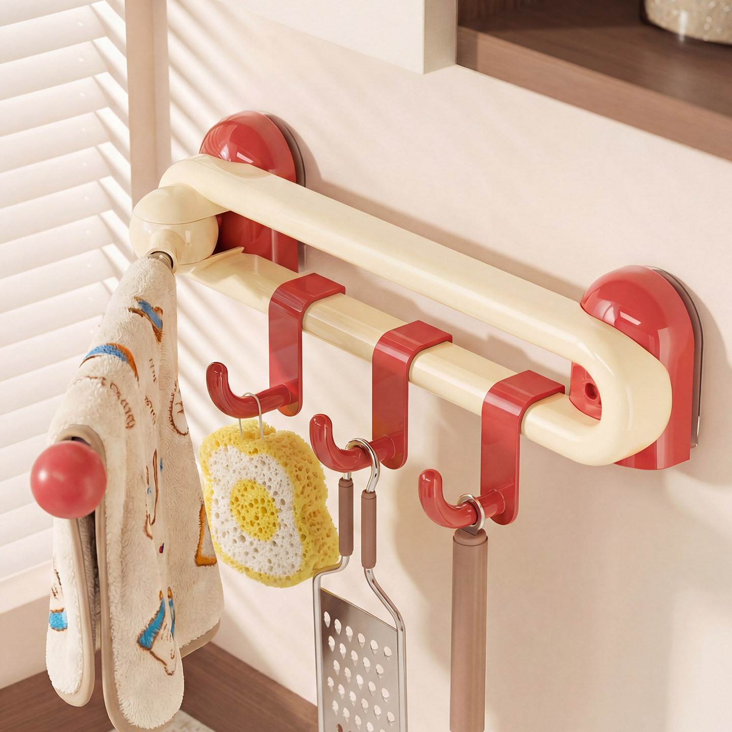 厨房置物架壁挂免打孔旋转多用抹布挂架多功能锅铲勺子收纳架贴墙,厨房/烹饪用具,抹布架/厨房清洁收纳架,淘宝优惠券,粉丝福利购,淘宝优惠卷