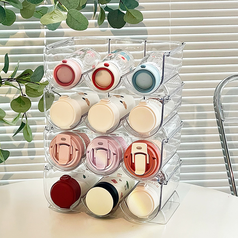 ins桌面创意透明多层置物架水杯