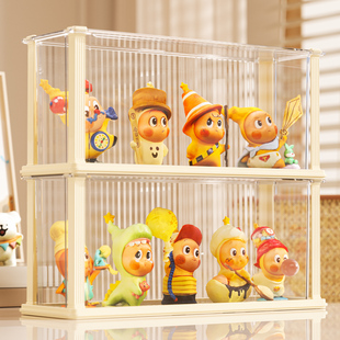 手办收纳盒适用小野星星人系列盲盒展示盒加高透明防尘潮玩摆件柜