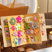 发饰收纳盒儿童发夹发卡头饰展示册可折叠便携皮筋收纳神器首饰盒