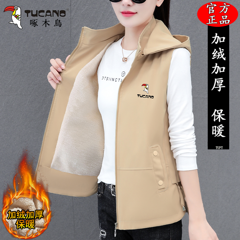 加绒马甲短款外套休闲妈妈上衣