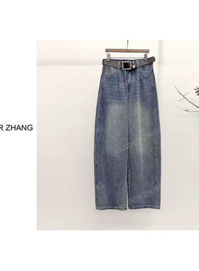 巨显瘦复古水洗春夏窄版弯刀牛仔裤YBTR1K168百搭时尚品质感