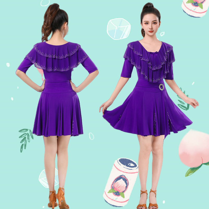 新款广场舞服装女水兵舞上衣三步踩跳舞服表演服烫钻荷叶边半身裙,运动/瑜伽/健身/球迷用品,广场舞套装,淘宝优惠券,粉丝福利购,淘宝优惠卷