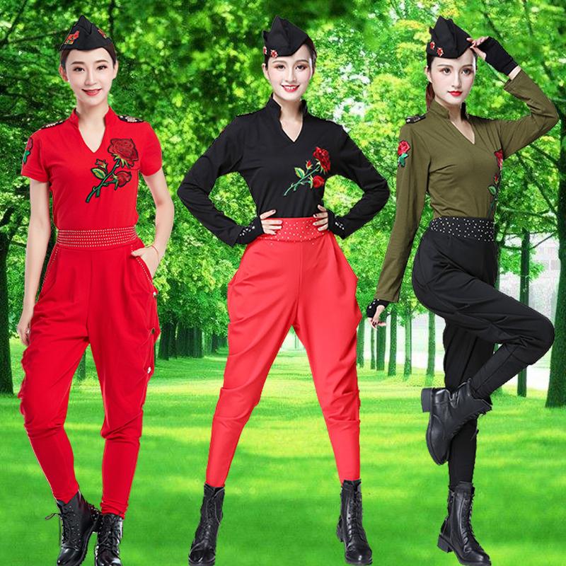 新款女2025玫瑰花V领上衣套装