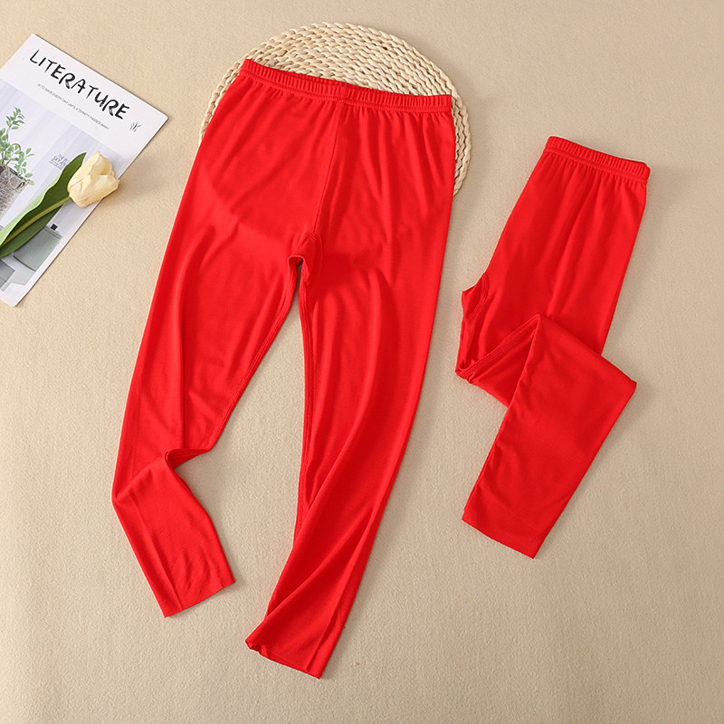 童装2023新款男童红色秋裤莫代尔薄款女童打底裤大红色本命年无痕,童装/婴儿装/亲子装,保暖裤,淘宝优惠券,粉丝福利购,淘宝优惠卷