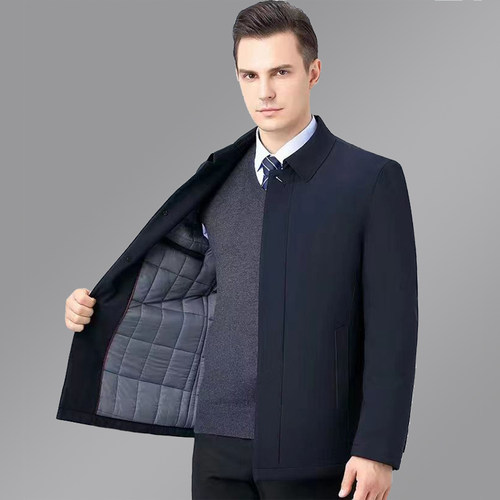 中老年人轻薄小棉袄男爸爸轻便小棉袄外穿老年人薄款棉袄男扣子款