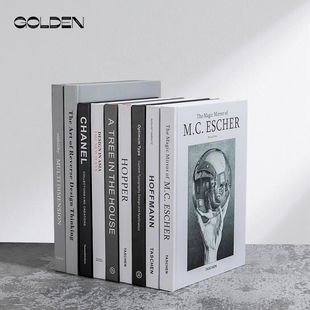 可翻页装饰书假书英文装饰书杂志仿真书现代风格摄影道具书装饰品