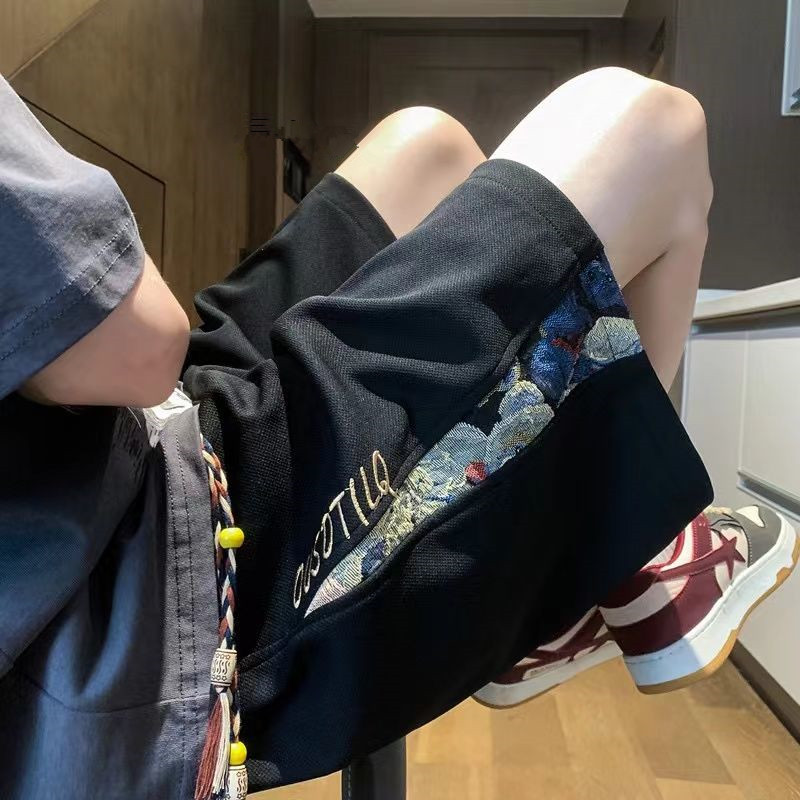 美式短裤男夏季薄款2025新款潮牌设计感宽松大码运动休闲五分裤子