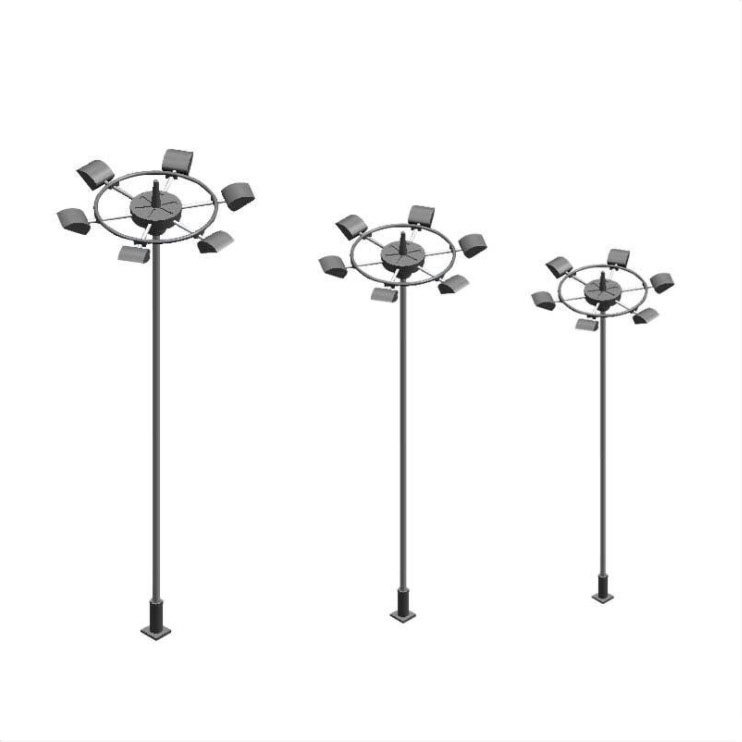 沙盘场景模型材料 1/75 100 150六头高杆灯 广场灯发光庭院灯路灯