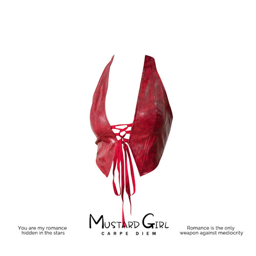 性感辣妹挂脖系带小背心上衣女