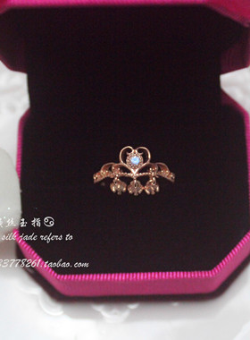 独家定制皇冠婚戒蓝光天然月光石