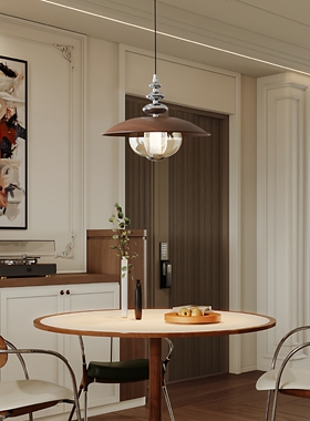 法式中古风奶油玻璃复古餐厅吊灯北欧极简创意设计师灯具2026新款