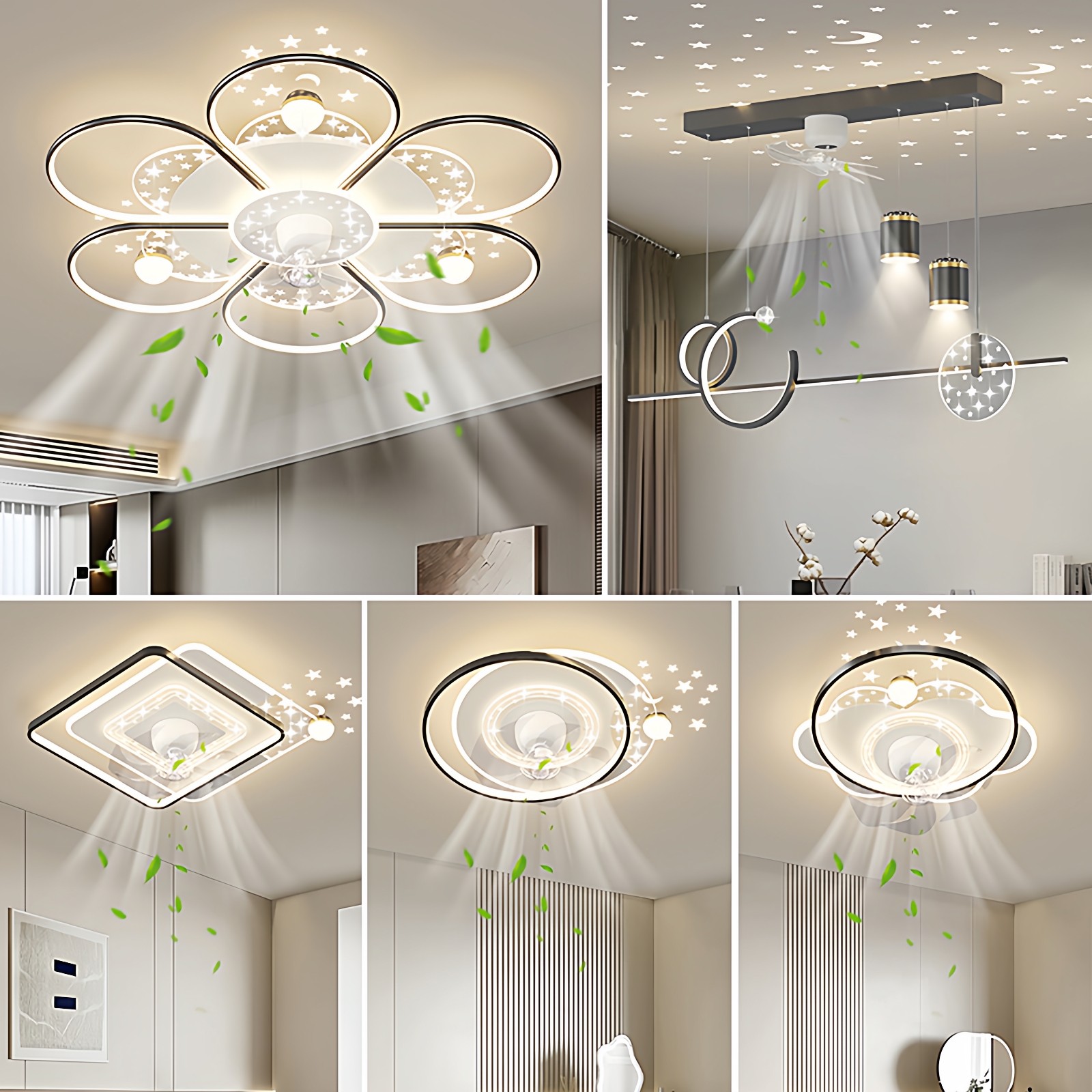 风扇灯2025新款客厅护眼全光谱灯具现代简约家用餐厅卧室中山灯具,家装灯饰光源,风扇灯,淘宝优惠券,粉丝福利购,淘宝优惠卷