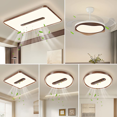 无叶风扇灯2025年新款胡桃木色