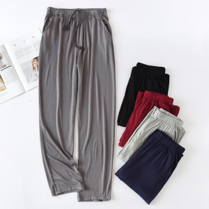 莫代尔长裤男士睡裤纯棉薄款加肥大码高弹力运动休闲春夏宽松家居