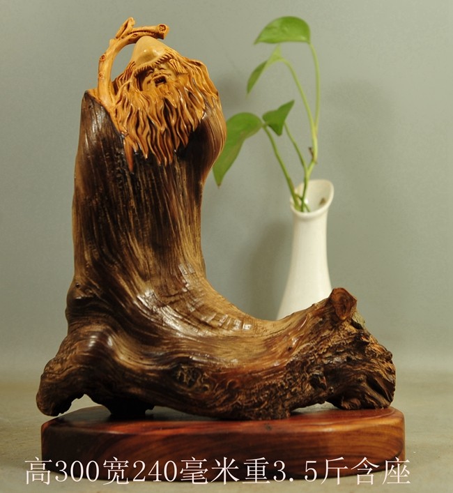 崖柏寿星根雕摆件随形笔挂笔架珠串架笔筒茶台太行陈化原料倒流香