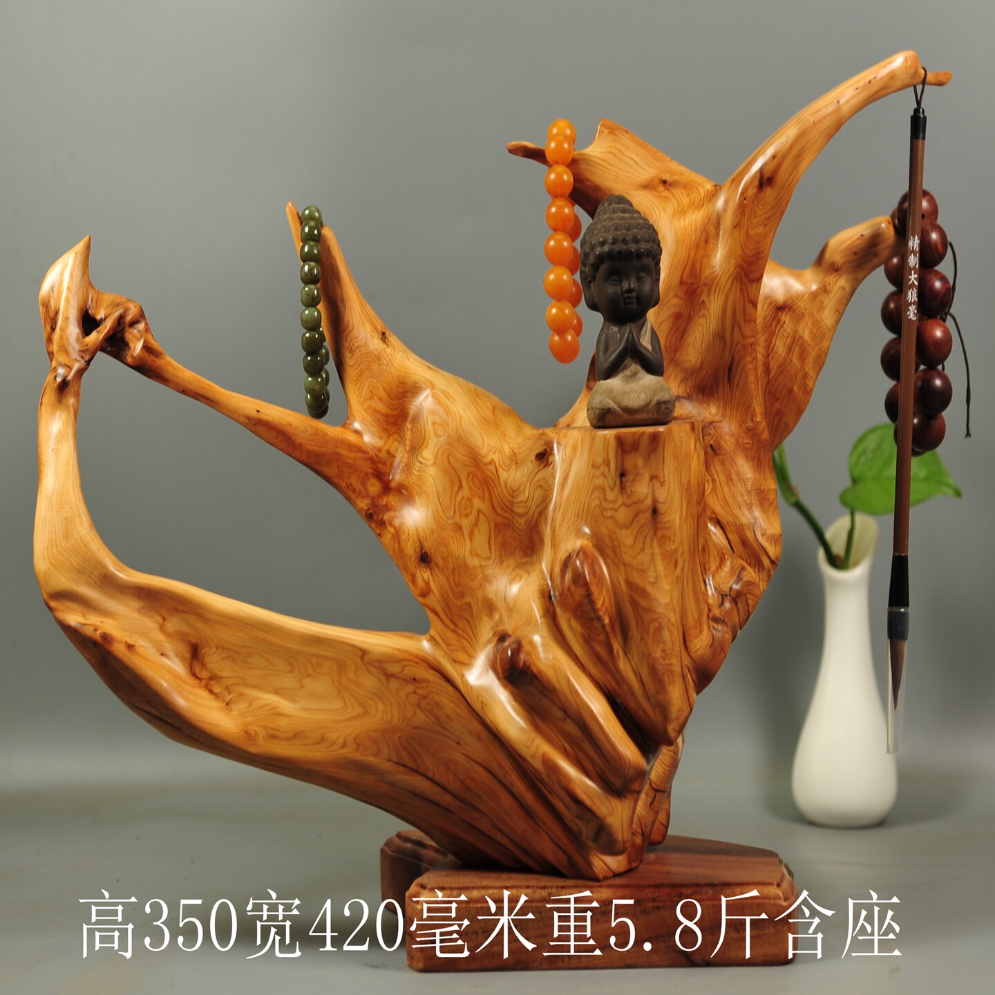 天然崖柏根雕佛像摆件禅意家居