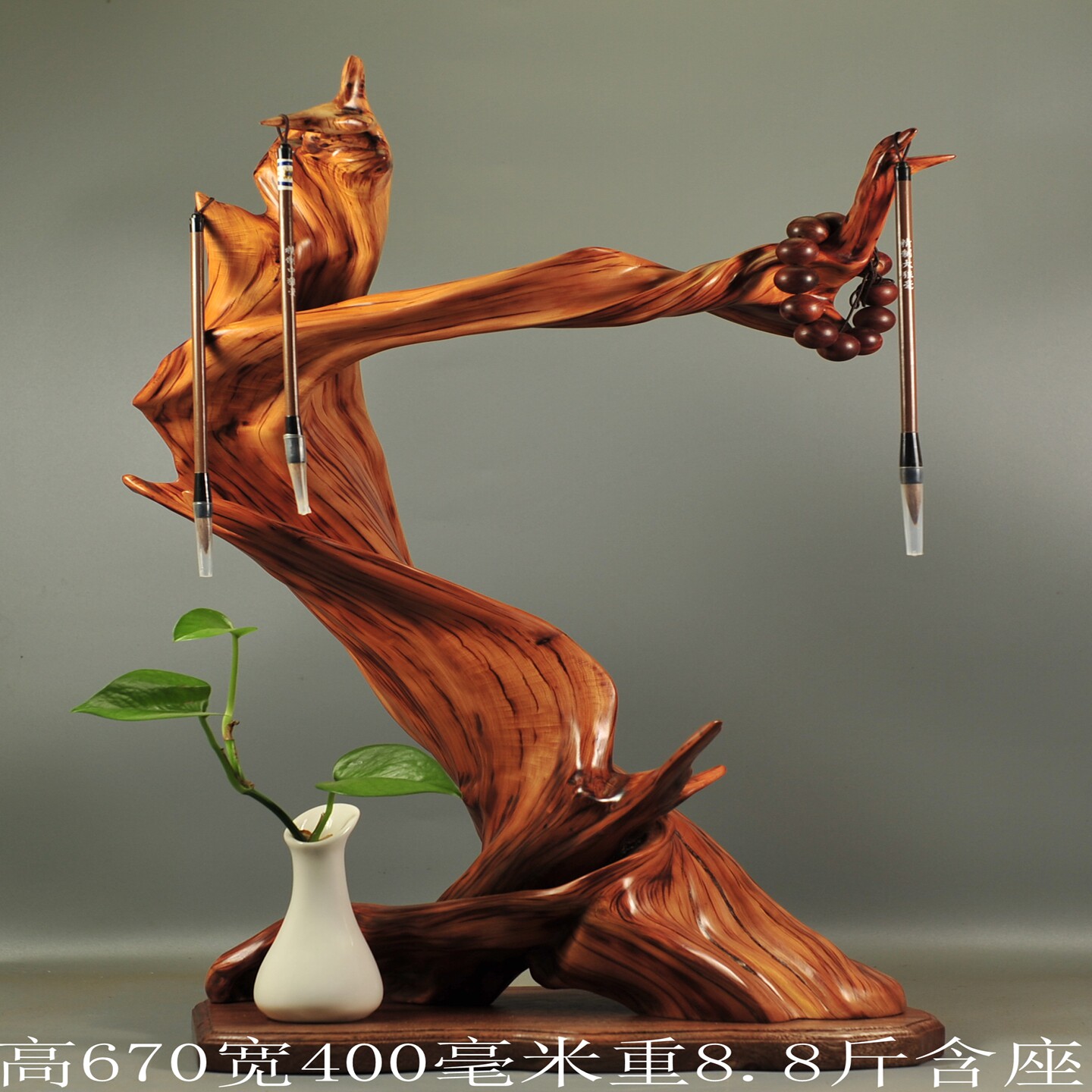 天然崖柏根雕抽象造型摆件