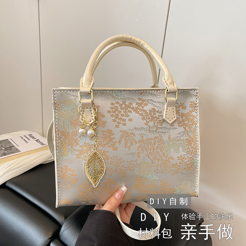 新中式diy材料包自制托特包