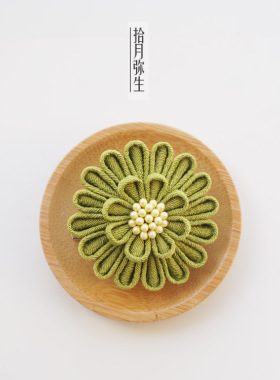 汉风拾月弥生湘君发夹绿色系头饰