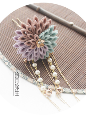 拾月弥生发饰发簪真丝汉服细工花
