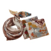 2025早秋新款 女纯山羊绒护颈小方巾优雅风200支戒指绒轻薄款 围巾