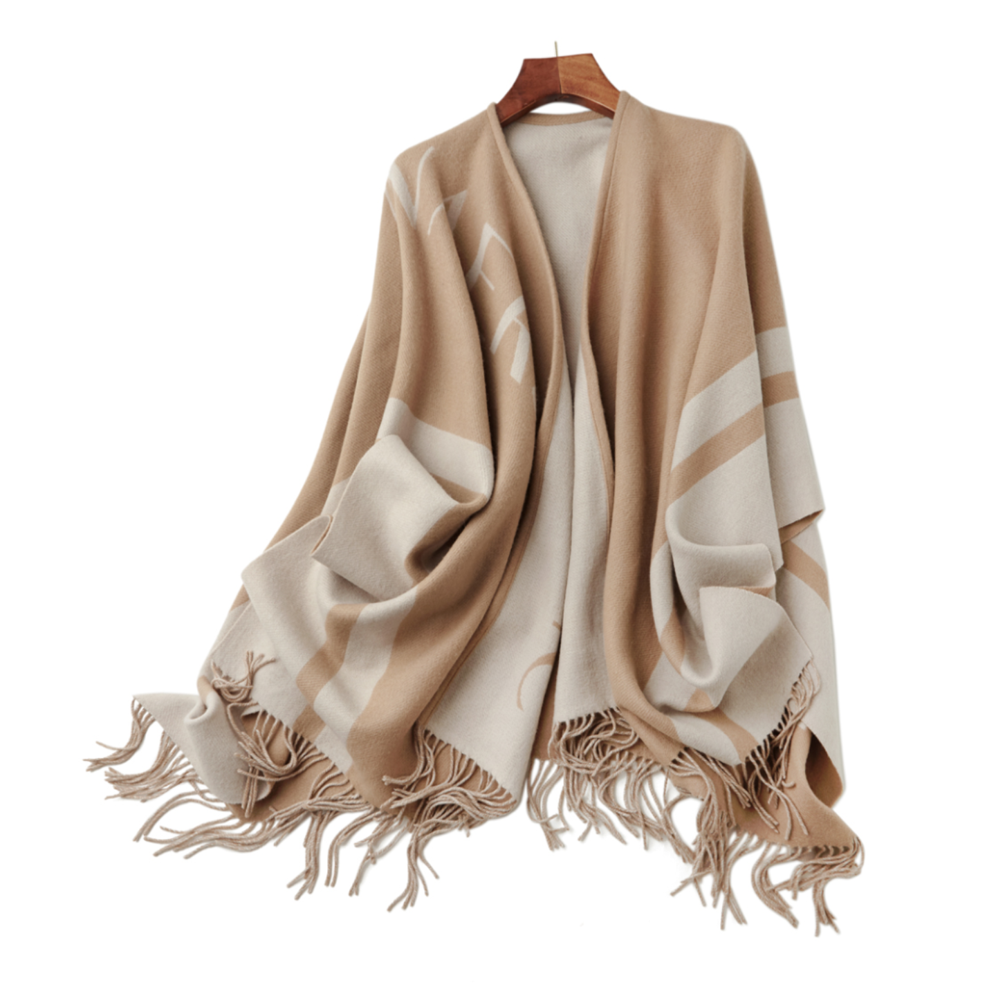 2025新款特惠秋冬季女加厚保暖U型双面斗篷纯羊毛外搭时尚大披肩