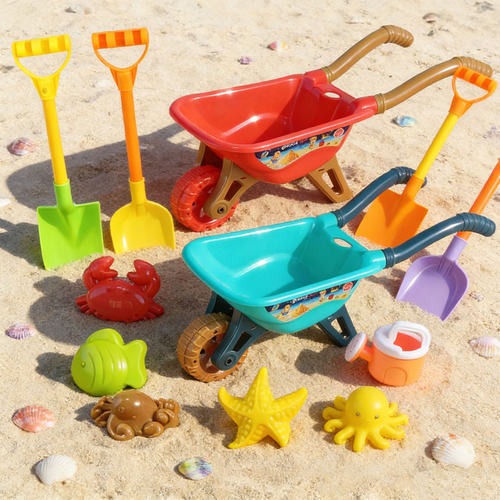 儿童沙滩推车宝宝海边玩沙子独轮车沙池沙漏挖沙挖土决明子2-5岁3