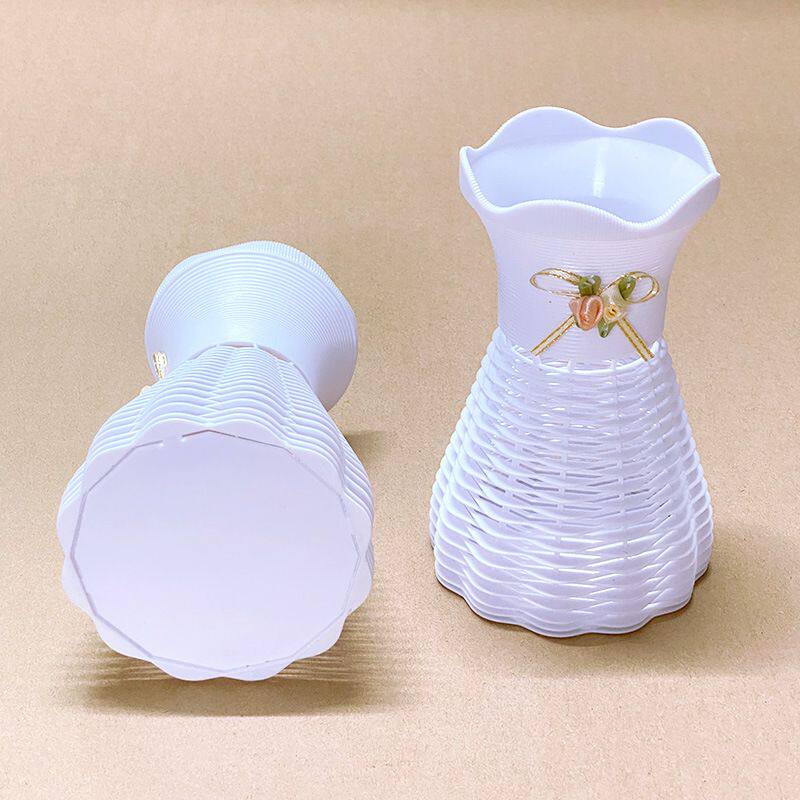 厂家白色塑料花瓶 桌面花瓶仿真花插花花瓶 塑料花瓶