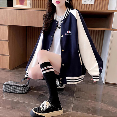 日版冠军休闲百搭棒球服外套女潮