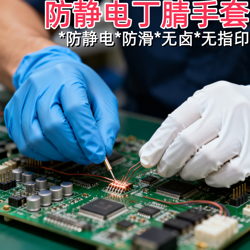 丁腈无卤手套丁晴橡胶低氯CL防腐蚀耐磨耐油抗过敏一次性检查手套