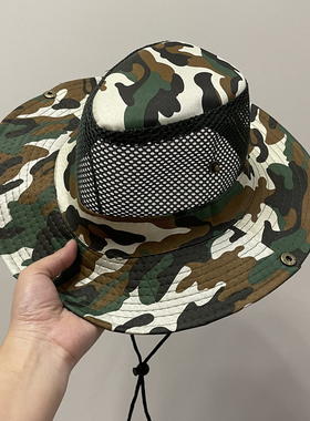 帽子男士夏天大帽檐户外钓鱼防晒帽遮阳帽渔夫帽工地干农活太阳帽