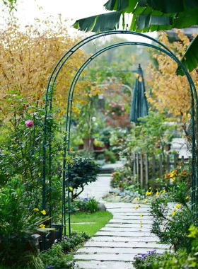 米蔻铁艺拱门花架月季花爬藤架铁线莲葡萄架蔷薇户外庭院花园支架