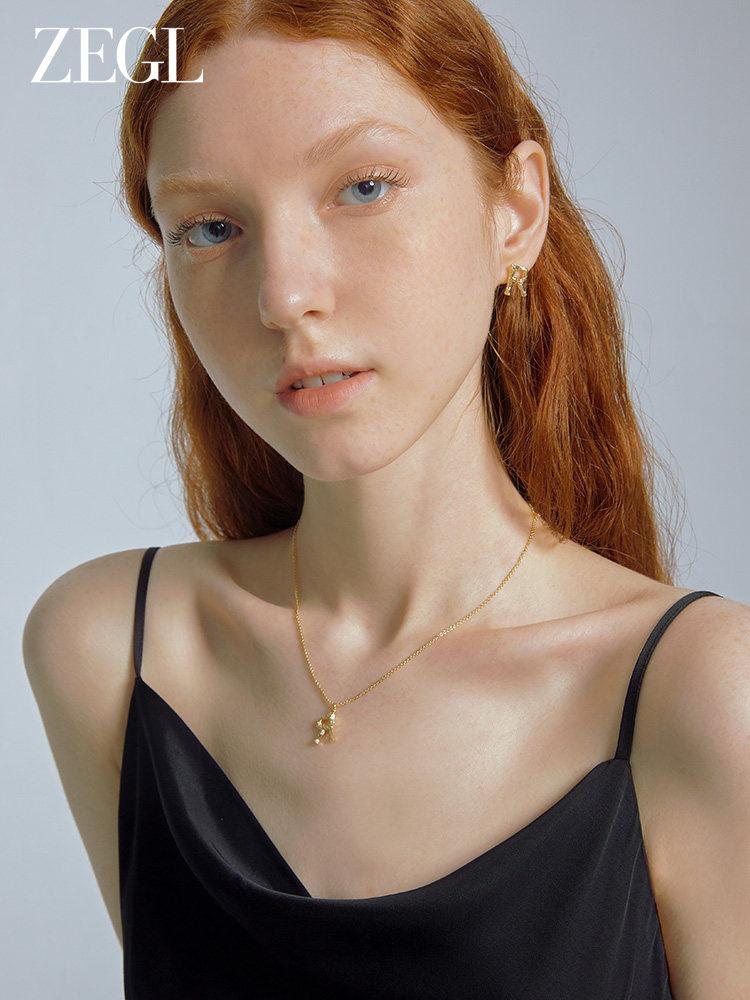 ZEGL 골드 간단한 편지 목걸이 여성 라이트 럭셔리 틈새 디자인 H 초기 편지 펜던트 쇄골 체인 쥬얼리