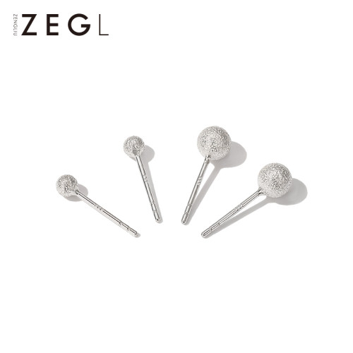 ZEGL真柳999纯银耳钉女新款简约独特养耳洞耳饰睡觉免摘银饰耳环 - 封面