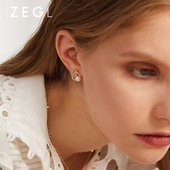 ZEGL淡水珍珠耳钉女925银轻奢气质小众耳环高级独特耳饰新款 爆款