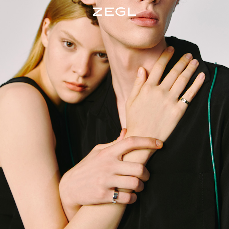 设计师zegl纯银情侣款冷淡风戒指