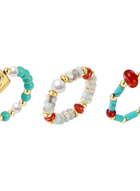 ZEGL设计师蔚蓝岛屿绿松石戒指