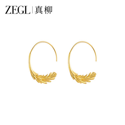 ZEGL真柳金色麦穗耳环女小众独特轻奢高级耳钉新款爆款设计感耳饰