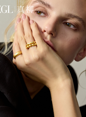 ZEGL泥鳅背戒指古法金复古指环