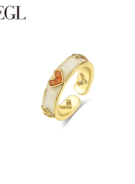 ZEGL爱心开口戒指女秋冬新款小众设计高级感时尚个性指环食指戒