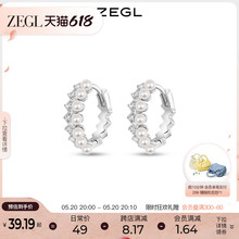 ZEGL圆环耳环女925纯银小耳圈耳钉睡觉不用摘简约素圈耳扣耳饰品