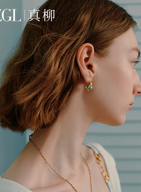 ZEGL设计师蔚蓝岛屿系列绿松石耳饰女新中式蓝色耳环高级小众耳钉