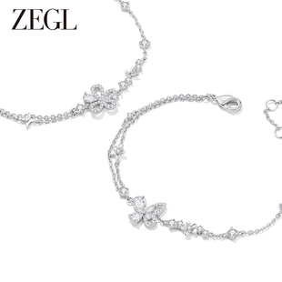 ZEGL设计师925银蝴蝶手链女生秋冬新款 轻奢小众精致闺蜜手饰品